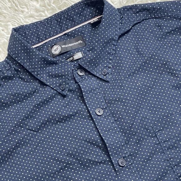 Weatherproof Button Down Shirt Size XXL Navy Blue Comfort Stretch - Picture 1 of 4